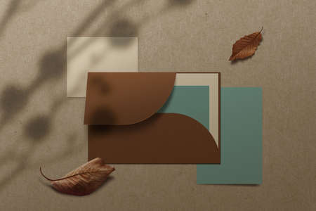 autumn shadow and letter concept graphic backgroundの写真素材