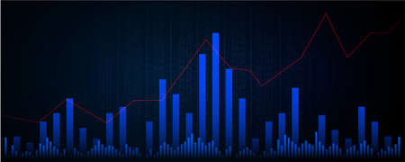 graph chart background for stock, growthのイラスト素材