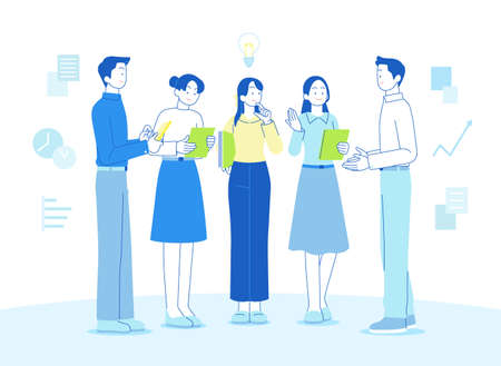 communication for better change, growth in workrのイラスト素材