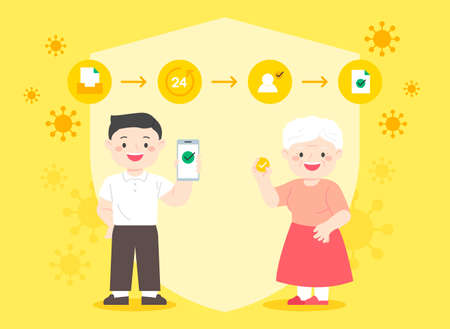 vaccine completed certificateのイラスト素材