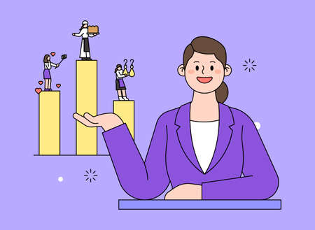 multiple career, passive income trendのイラスト素材