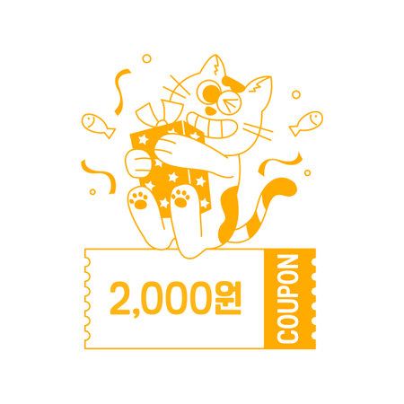 cat character coupon : pet product promotions and saleのイラスト素材