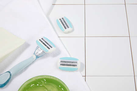 waxing products, razor and skin soothing productsの写真素材