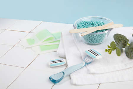 waxing products, hard wax, bathroom suppliesの写真素材