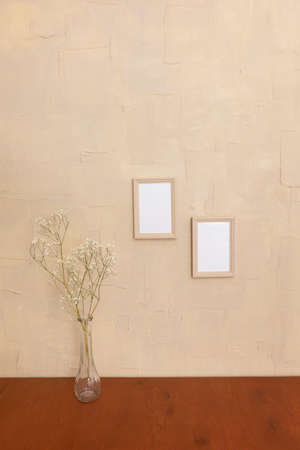 relax cozy objects and background with frame, lights