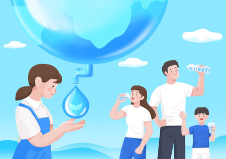 world water day illustrationのイラスト素材