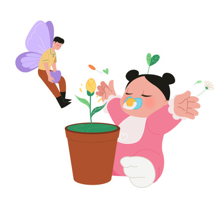 protection of the environment illustration vector of children and fatherのイラスト素材
