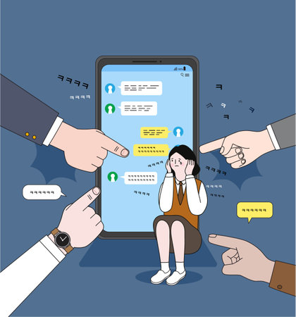 bullying, school violence illustrationのイラスト素材