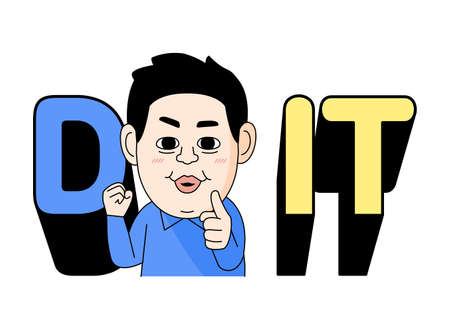 Korean slang, funny trendy word caption in face emoji_gift for eldersのイラスト素材