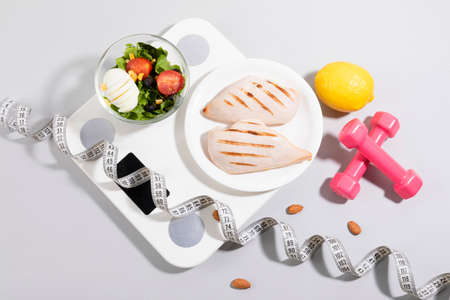 chicken breast, diet, white background