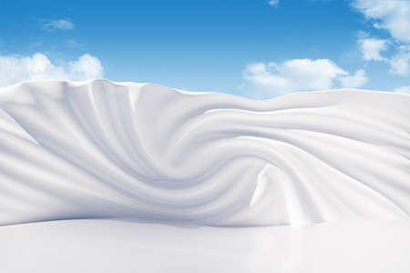 3d rendered graphic image of white virtual space under blue sky