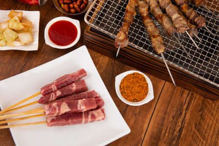 lamb skewersの写真素材