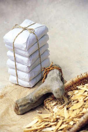 Traditional medicine wrapped and tied with paper