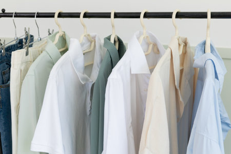 aesthetic laundry concept_clothes hung on a hanger