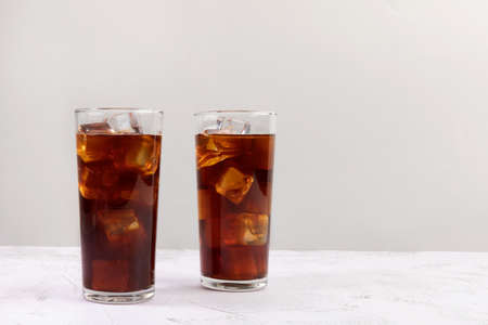 Summer drink background, iced americano or brewed coffeeの写真素材