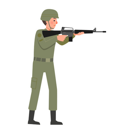vector illustration of job character_soldierのイラスト素材