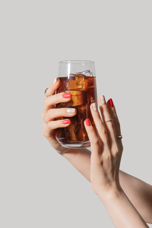 beauty hands motion series_holding americano or brewed coffeeの写真素材