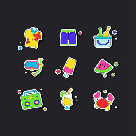 summer object vector icon seriesのイラスト素材