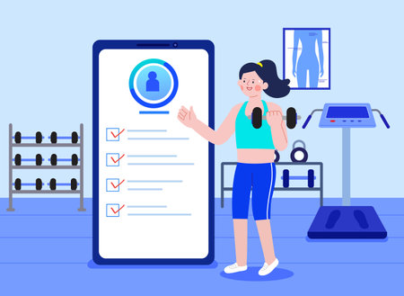 character and checklist-inbody, fitness and dietのイラスト素材