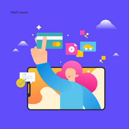 mobile life and experience-simple electronic paymentのイラスト素材