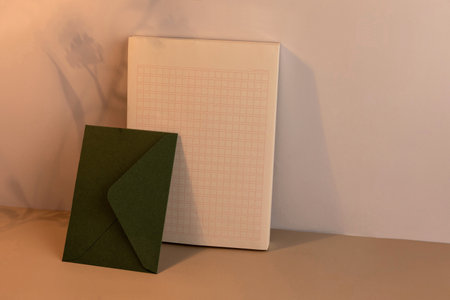 autumn aesthetics mood background with paper frame, shadow, shadow
