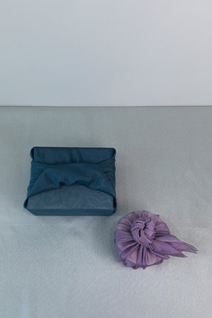 Korean traditional gift packaging with silk clothes