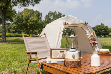 camping mood aesthetics_tablet and camping chairs