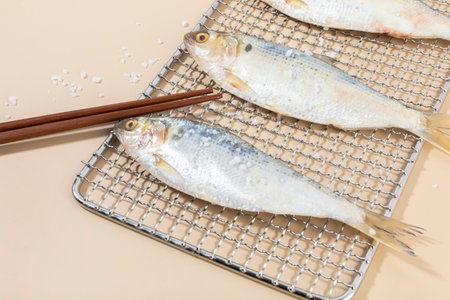 gizzard shad fish on a grill