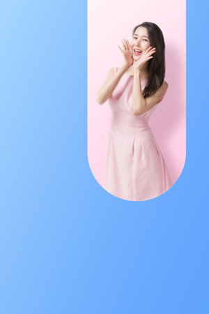 beautiful korean woman shopping discount event graphic poster for novemberの写真素材