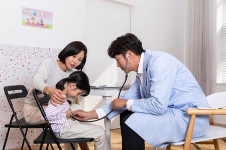 Korean Asian child in doctor clinic hospital