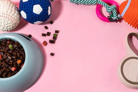 creative concept photo of healthy pet dog food and treatsの写真素材