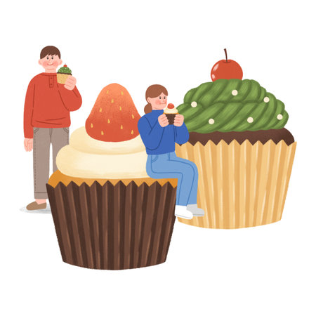 korean winter street food illustration-cup cakeのイラスト素材
