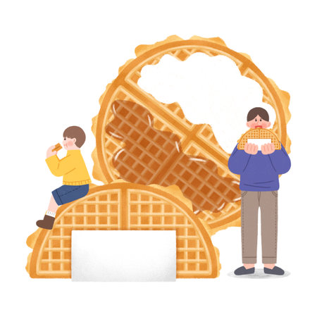 korean winter street food illustration-waffleのイラスト素材