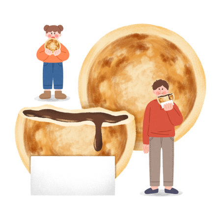 korean winter street food illustration-hotteokのイラスト素材