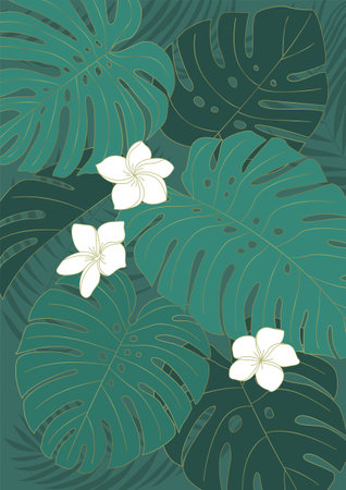 Vector illustration of tropical plants.のイラスト素材
