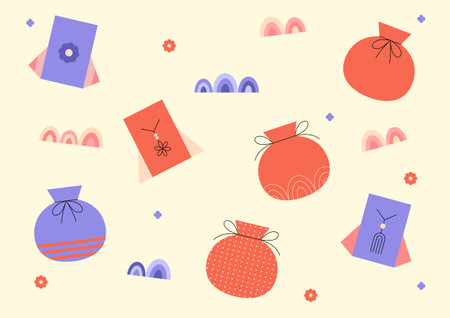 Vector illustration pattern of lucky pockets.のイラスト素材