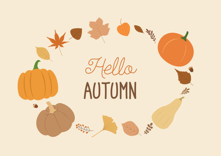 Autumn vector illustration with leaves.のイラスト素材