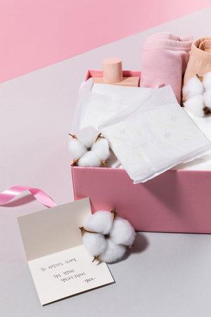 woman menstrual products_first peried gifts setの写真素材