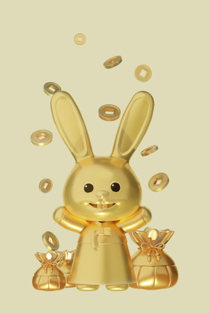 year 2023 3d event_lucky bag and moneyの写真素材