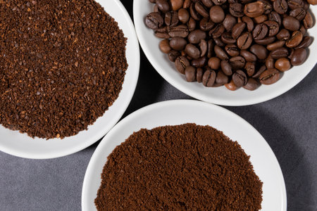 creative concept photo of various types of coffee beans by useの写真素材