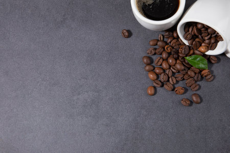 creative concept photo of coffee bean and coffee