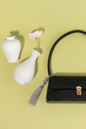collection of korean traditional objects_a bag decorated with pottery and Norigaeの写真素材