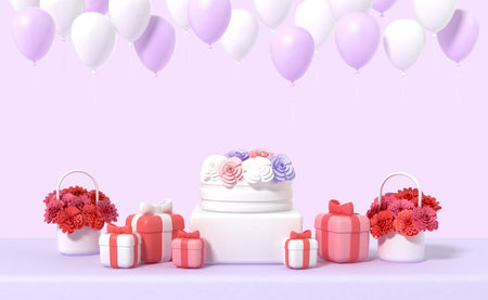 3d rendered event typography and object for parents' day and teacher's dayの写真素材