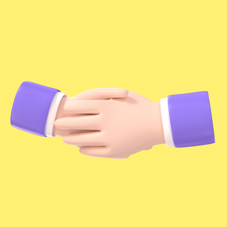 3d graphic rendered image of shaking handsの写真素材