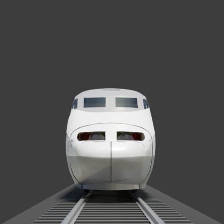 3d graphic rendered image of high speed trainの写真素材