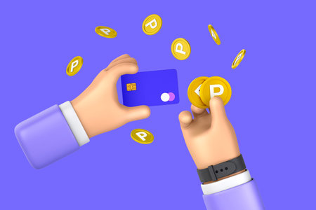 3d graphic rendered shopping and finance hand motions_earn points