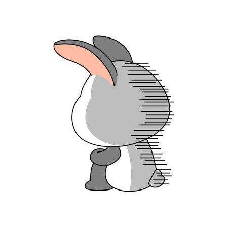 cute emoji rabbit character depressingのイラスト素材