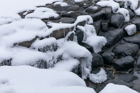 winter scenery of Suwoncheon, Koreaの写真素材
