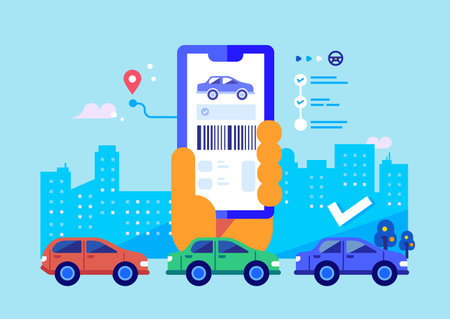 car rent mobile reservation service appのイラスト素材