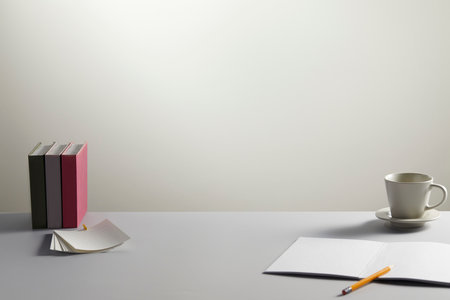 various office objects on a tableの写真素材
